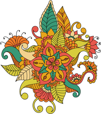 S3DESIGN 60 cm abstract mandala art Self Adhesive Sticker(Pack of 1)
