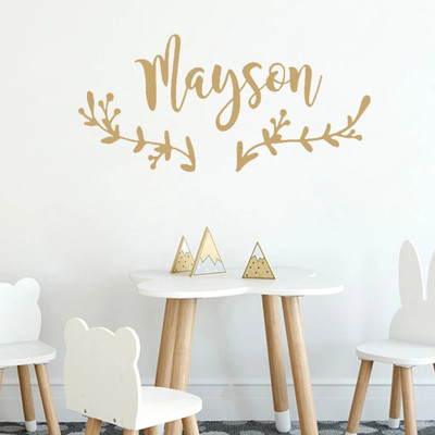 SnappyVinyl 20 cm Boho Decor Custom Name Decal Personalized Childrens Name Self Adhesive Sticker(Pack of 1)