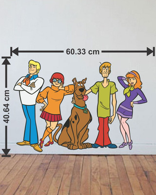 Approach Decor 60 cm scooby doo mystery squad cartoon wall sticker Self Adhesive Sticker(Pack of 1)