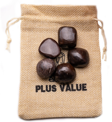 Plus Value Garnet Pebbles Tumbled With Jute Bag - 100grams Regular Asymmetrical Crystal, Quartz Pebbles(Brown 100 g)