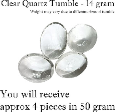 vastu vardan Crystal Clear Quartz Tumble Stone| 50gm Tumbled Gemstone| Garden & Table Décor Regular Round Crystal Stone(Clear 50 g)