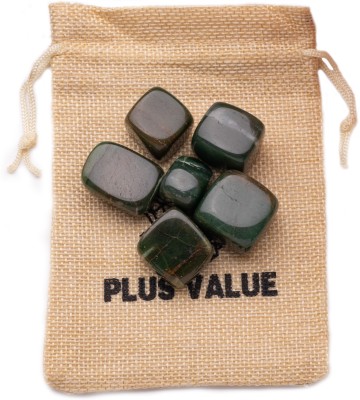 Plus Value Natural Green Jade Tumbled Pebbles Stone 100grams in Jute Bag Regular Asymmetrical Crystal Pebbles(Green 100 g)