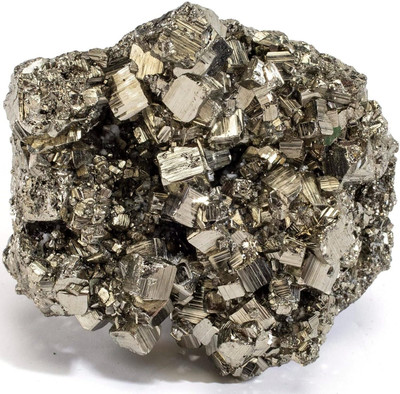 Fikup Pyrite Cluster Rough Stone for Reiki Healing, Vastu Correction (Gold 325 g) Regular Asymmetrical Crystal Stone(Gold 325 g)