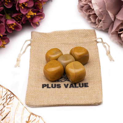 Plus Value yellow-aventurine-tumbled-100gm Regular Asymmetrical Crystal, Quartz Stone(Brown 100 g)