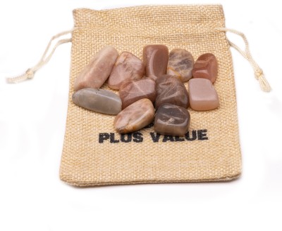 Plus Value Moonstone Tumbled Pebbles Stone 100gm Jute Bag Regular Asymmetrical Crystal Pebbles(Multicolor 100 g)