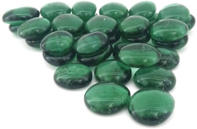 Power Stone Decorative Glass Pebbles For Aquarium Plant Pots Garden Home (Tree Green, 10Kg) Polished, Carved, Regular Round Fire Glass Pebbles(Green 10 kg)