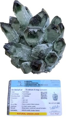 DivinityHealing Green Jade Family Cluster -Certified Natural Pure Quartz Family Phantom Geodes Polished Round Crystal Stone(Green 1 Pieces)