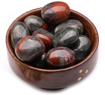 Plus Value Premium Indian Blood Stone Tumbled 200gm in Basket Regular Asymmetrical Crystal Stone(Multicolor 300 g)