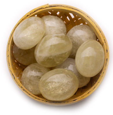 Plus Value Lemon Quartz Tumbled Stone 200 Grams in Basket – Reiki Healing Crystals Regular Asymmetrical Crystal, Quartz Pebbles(Yellow 200 g)