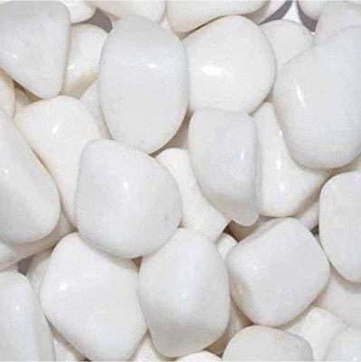 AFAST White stone pebbles for the garden, table vase, aquarium asymmetric marble 1kg Regular Asymmetrical Marble Pebbles(White 1 kg)