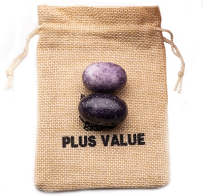 Plus Value premium-lepidolite-tumbled-50gm-jute-bag Regular Asymmetrical Crystal Pebbles(Purple 50 g)