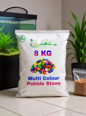 AFAST Colourful Glossy Pebbles Stones | Decorative Garden Aquarium Carved, Engraved, Painted, Polished, Regular Asymmetrical Rock Pebbles(Multicolor 8 kg)
