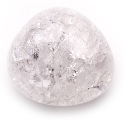 Plus Value Crackle Quartz Crystal Pocket Stone Regular Asymmetrical Crystal Stone(White 1 Pieces)
