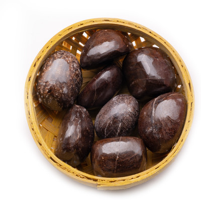 Plus Value Garnet Pebbles Tumbled in Basket – Energizing & Regenerating Stone Regular Asymmetrical Crystal, Quartz Pebbles(Brown 200 g)
