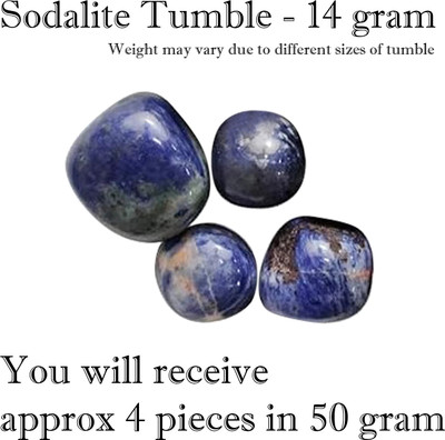 TREEMAISON SODALITE-TUMBLE-50GRAM Regular Round Crystal Stone(Blue 50 g)