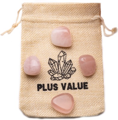 Plus Value rose-quartz-tumbled-50gram-jb Regular Asymmetrical Crystal Pebbles(Pink 50 g)