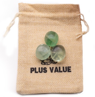 Plus Value green-fluorite-tumbled-50gm-jute-bag Regular Asymmetrical Crystal Pebbles(Green 50 g)