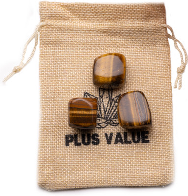 Plus Value tiger-eye-tumbled-50gram-jute-bag Regular Asymmetrical Crystal, Quartz Pebbles(Brown 50 g)
