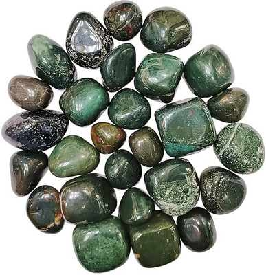 DIVINE CRYSTAL TREASURES Natural Bloodstone Tumble Stone for Reiki Healin Engraved Round Crystal Stone(Brown 2 Pieces)
