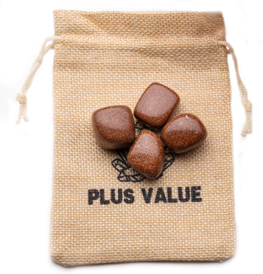 Plus Value goldstone-tumbled-50gm-jute-bag Regular Asymmetrical Crystal Pebbles(Brown 50 g)