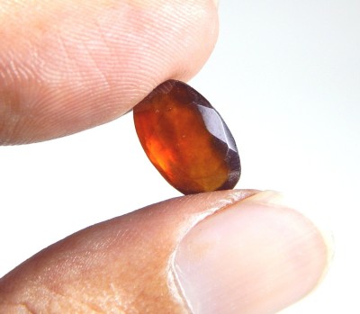 hoseki Natural Top Quality Gomed Hessonite Gomedha 5.1cts Lab Certified stone Regular Oval Crystal Stone(Brown 1 Pieces)