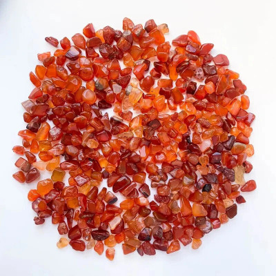 vastu vardan Red Agate Crystal Chips |100gm | Crystal Rough Stone Polished Oval Crystal Stone(Red 1 g)