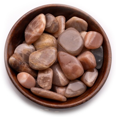 Plus Value Moonstone Tumbled Pebbles Stone Regular Asymmetrical Crystal Pebbles(Multicolor 300 g)