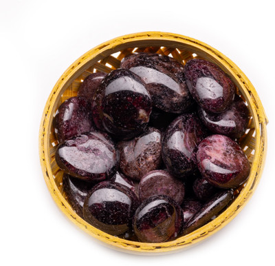 Plus Value premium-garnet-tumbled-basket Regular Asymmetrical Crystal Pebbles(Brown 200 g)