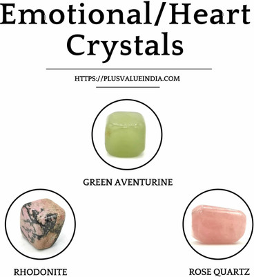 Plus Value Emotional/Heart Healing Crystal Bag – Reiki Healing Crystal Regular Asymmetrical Crystal, Quartz Pebbles(Multicolor 3 Pieces)