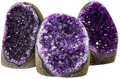 DIVINE CRYSTAL TREASURES Natural Uruguay Amethyst Cluster Geode For Reiki Healing and Meditation Decorative Showpiece  -  26 cm(Crystal, Purple)