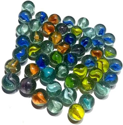 PMW MARBLES 100 PCS -15MM Polished Round Fire Glass Stone(Multicolor 1 kg)
