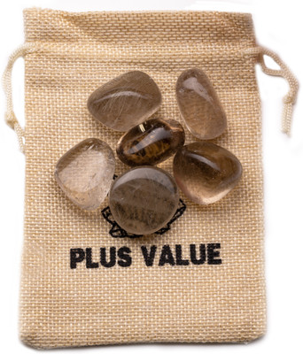 Plus Value smokey-smoky-quartz-tumbled-100gram-jute-bag Regular Asymmetrical Crystal Pebbles(Black 100 g)