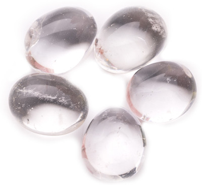 Plus Value Premium Crystal Quartz Tumbled Pebbles 50gm in Jute Bag Regular Asymmetrical Quartz Pebbles(Clear 50 g)