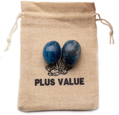 Plus Value premium-blue-apatite-tumbled-50gm-jb Regular Round Crystal Pebbles(Blue 50 g)