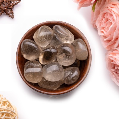 Plus Value Indian Smokey Smoky Quartz Tumbled Regular Asymmetrical Crystal Stone(Clear 300 g)