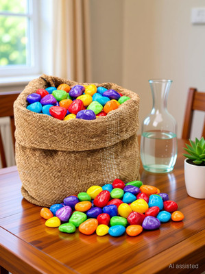 AFAST 8 Kg Polished Multi Color Stones for Aquarium, Vase Decoration and Garden Décor Polished Asymmetrical Marble Pebbles(Multicolor 8 kg)