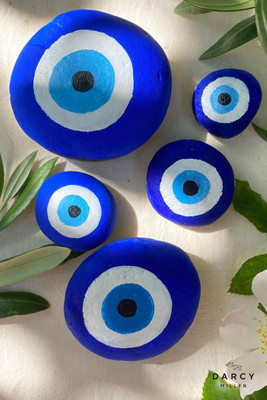 malviya 2421 Painted Oval Marble Stone(Multicolor 5 kg)