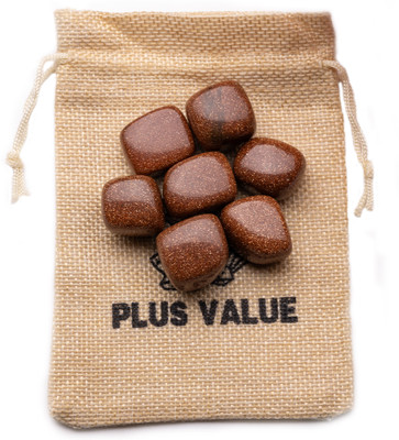 Plus Value Goldstone Pebbles Tumbled Stones 100grams Polished in Jute Bag Regular Asymmetrical Crystal Pebbles(Brown 100 g)