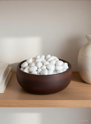 HH ENTERPRISES 2 kg Natural White Polished Pebble Stone For Terrarium, Succulents, Garden Pots Polished, Carved, Regular Asymmetrical, Oval, Round Marble, Quartz, Rock Pebbles(White 2 kg)
