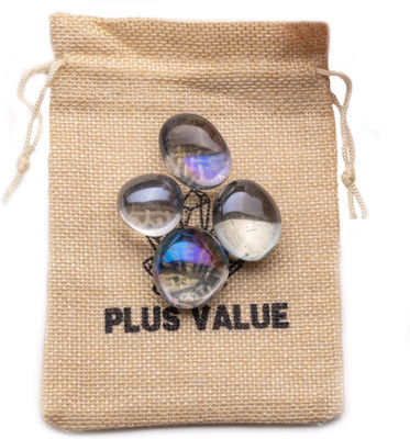 Plus Value titanium-aura-quartz-blue-firing-tumbled-50gm-jb Regular Asymmetrical Crystal Pebbles(Blue 50 g)