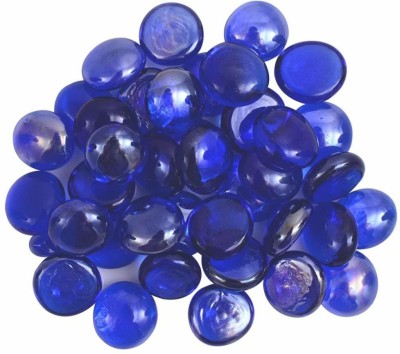 Green Plant indoor Darkblue20212 Polished Round Marble Pebbles(Blue 40 Pieces)