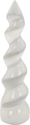 Plus Value Selenite Unicorn Horn Wand Spiral Crystal Regular Asymmetrical Crystal, Quartz Stone(White 1 Pieces)