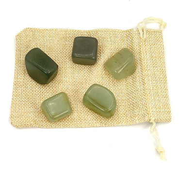 Plus Value Green Aventurine Tumbled Stone Pebbles 100gm in Jute Bag Regular Asymmetrical Crystal, Quartz Pebbles(Green 100 g)
