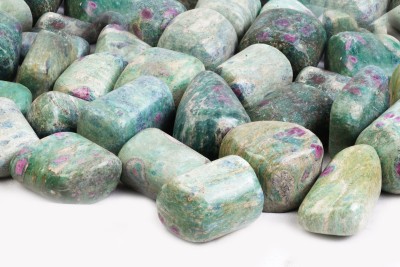 ARE Ruby Fuchsite Natural Healing Tumbled Stone Polished Oval Crystal Pebbles(Green 0.05 kg)