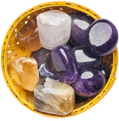 Plus Value Natural Education Crystal Tumble Regular Asymmetrical Crystal Pebbles(Gold 200 g)