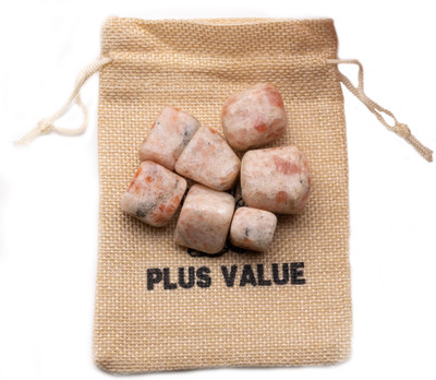 Plus Value Sunstone Tumbles Stones 100grams Polished in Jute Bag Regular Asymmetrical Crystal Pebbles(Red 100 g)