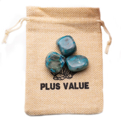 Plus Value chrysocolla-tumbled-50gm-jute-bag Regular Asymmetrical Crystal Pebbles(Multicolor 50 g)