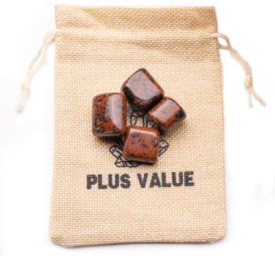Plus Value mahogany-obsidian-tumbled-50gram-jute-bag Regular Asymmetrical Crystal Pebbles(Brown 50 g)