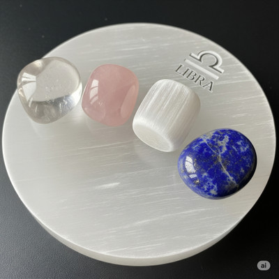 ap homes Libra Crystal Kit - Zodiac Healing Crystals Set Polished Asymmetrical Crystal Stone(Multicolor 4 Pieces)