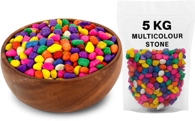 AFAST 5kg Multi Colored Asymmetrical Marbles/Pebbles/Stones Polished Asymmetrical Marble Pebbles(Multicolor 5 kg)